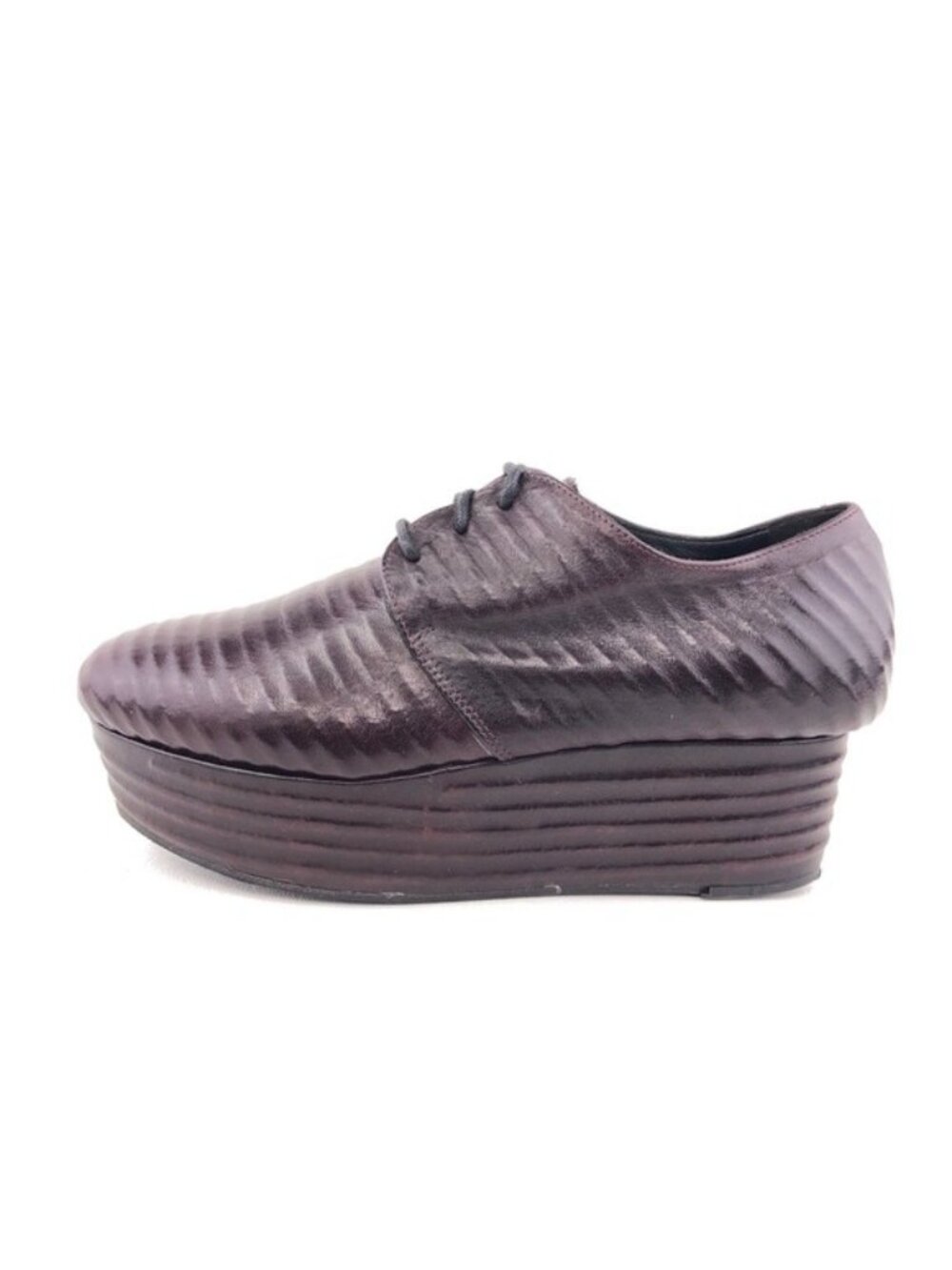 Vic Matie Burgundy Leather Platform Oxfords EUR 37